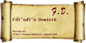 Fésüs Dominik névjegykártya