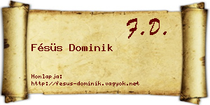 Fésüs Dominik névjegykártya